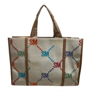 Steve Madden NWT Multicolored Patterned Canvas Tote. Pouch/Guitar Strap